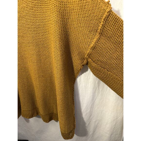 Easel Womens Boxy Oversized Pullover Knit Sweater Mustard Gold Size M / L - Picture 3 of 7